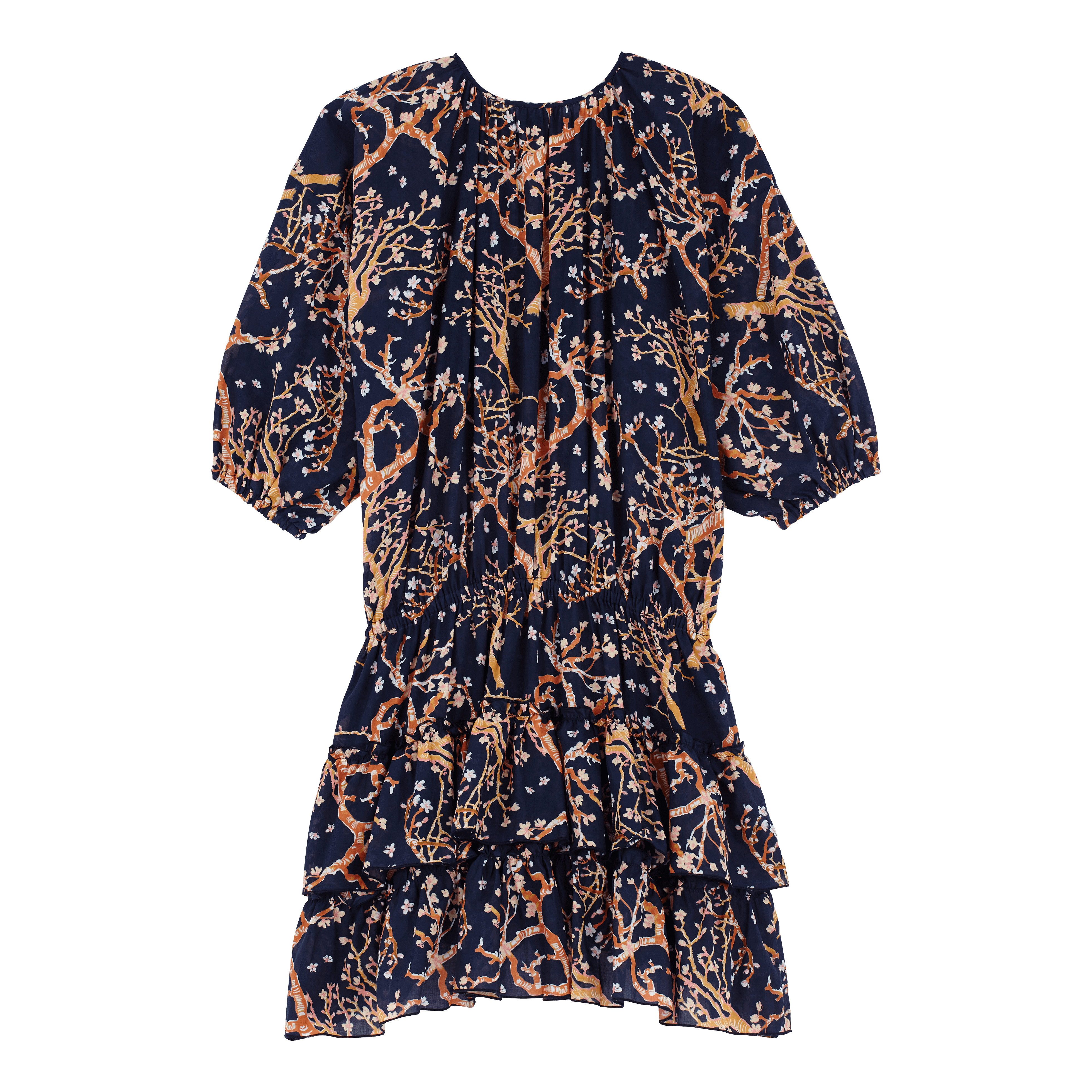 Women Short Ruffles Cotton Dress Sweet Blossom - 2