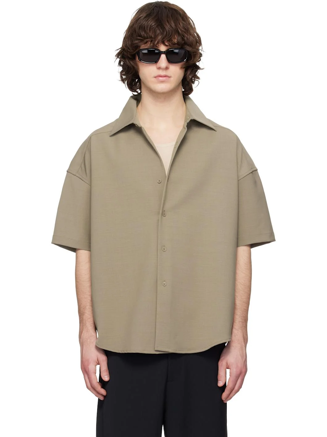 Taupe Short Sleeve Shirt - 1
