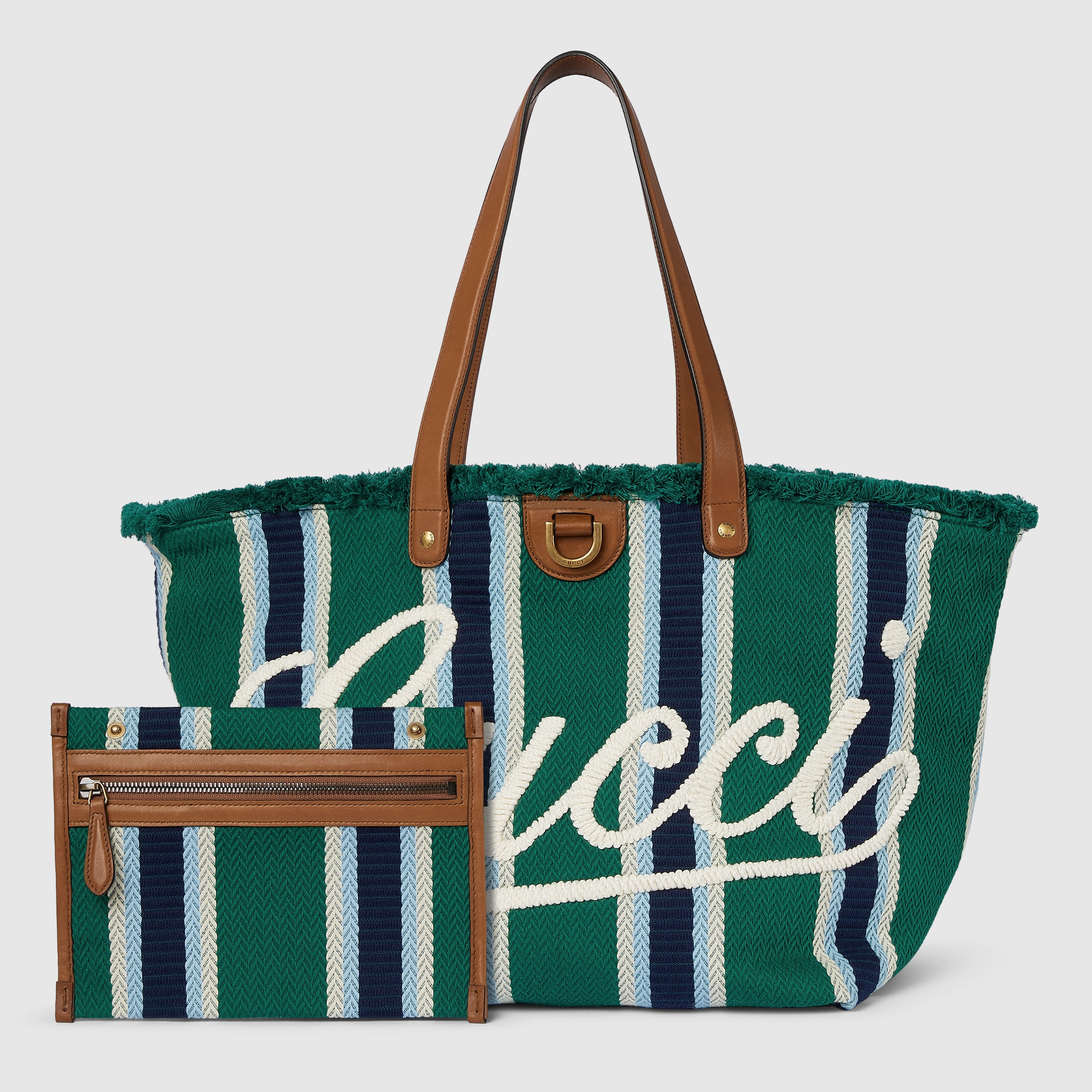 Medium embroidered canvas tote bag - 6