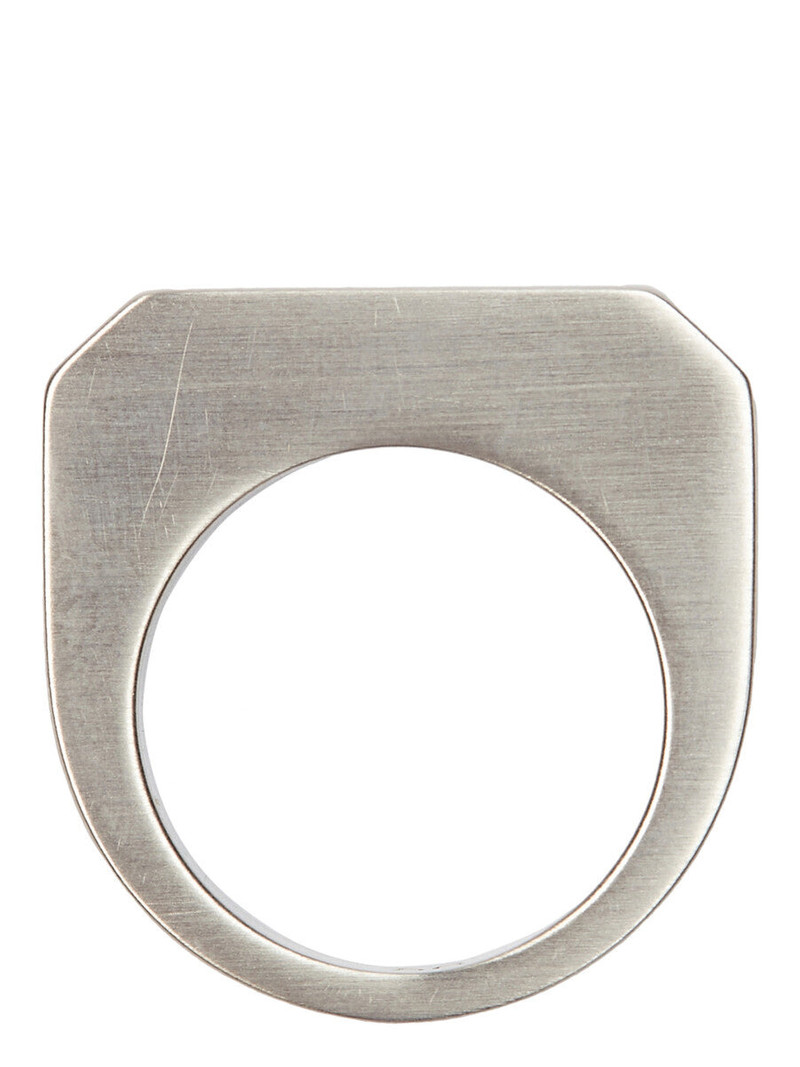 Rick Owens logo-engraved ring outlook