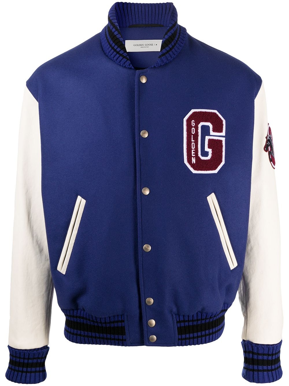 logo patch baseball jacket - 1