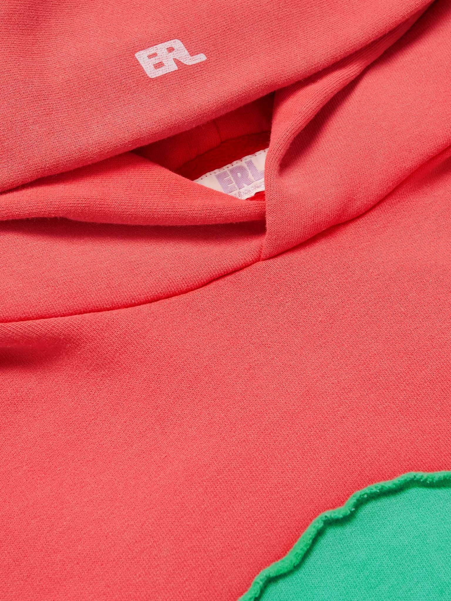 Two-Tone Panelled Cotton-Blend Jersey Hoodie - 5
