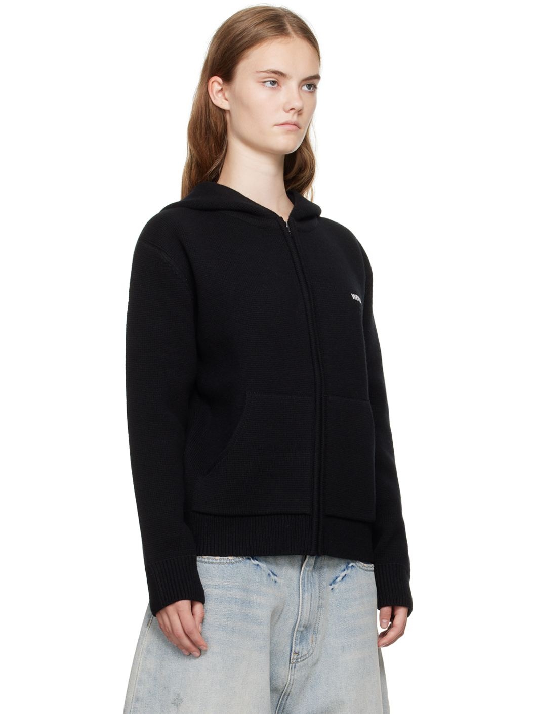 Black Embroidered-Logo Hoodie - 2