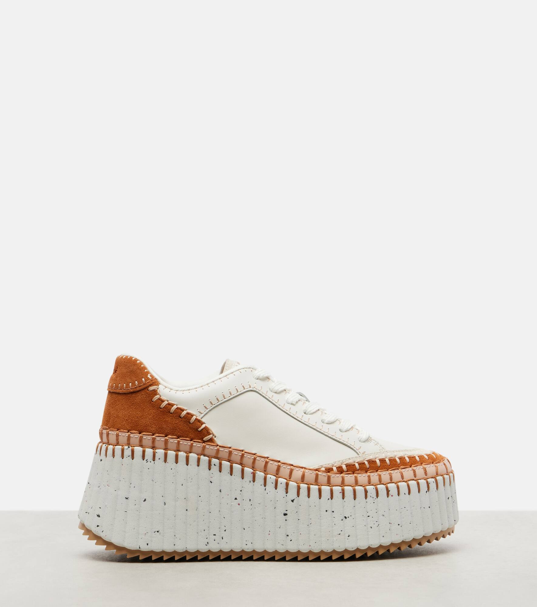 Leather platform sneakers - 4