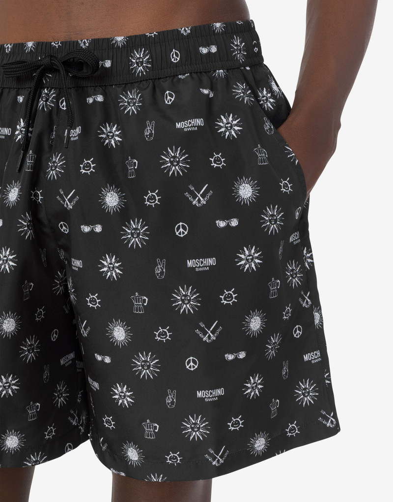 PRINTED NYLON SWIM TRUNKS 3
