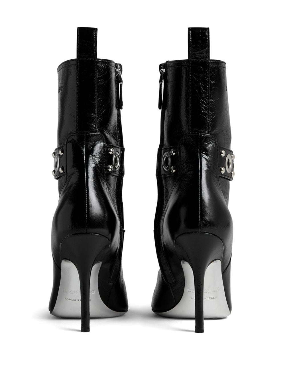 Gothic eyelet-embellished leather ankle boots - 3