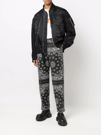 sacai bandana-print straight-leg trousers outlook