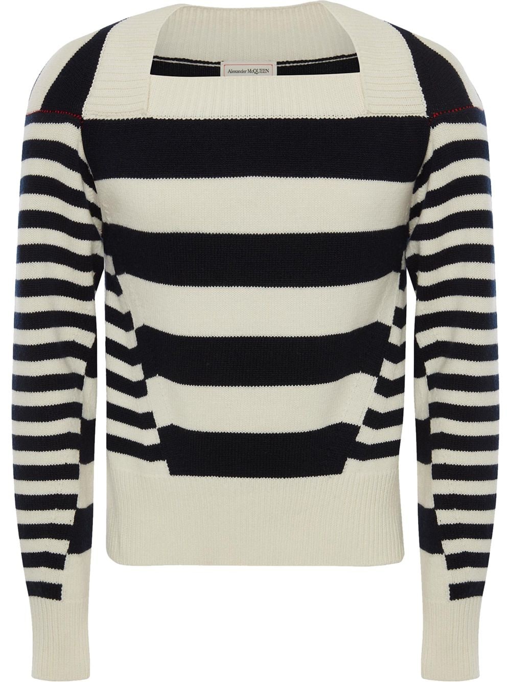 striped boat-neck jumper - 1