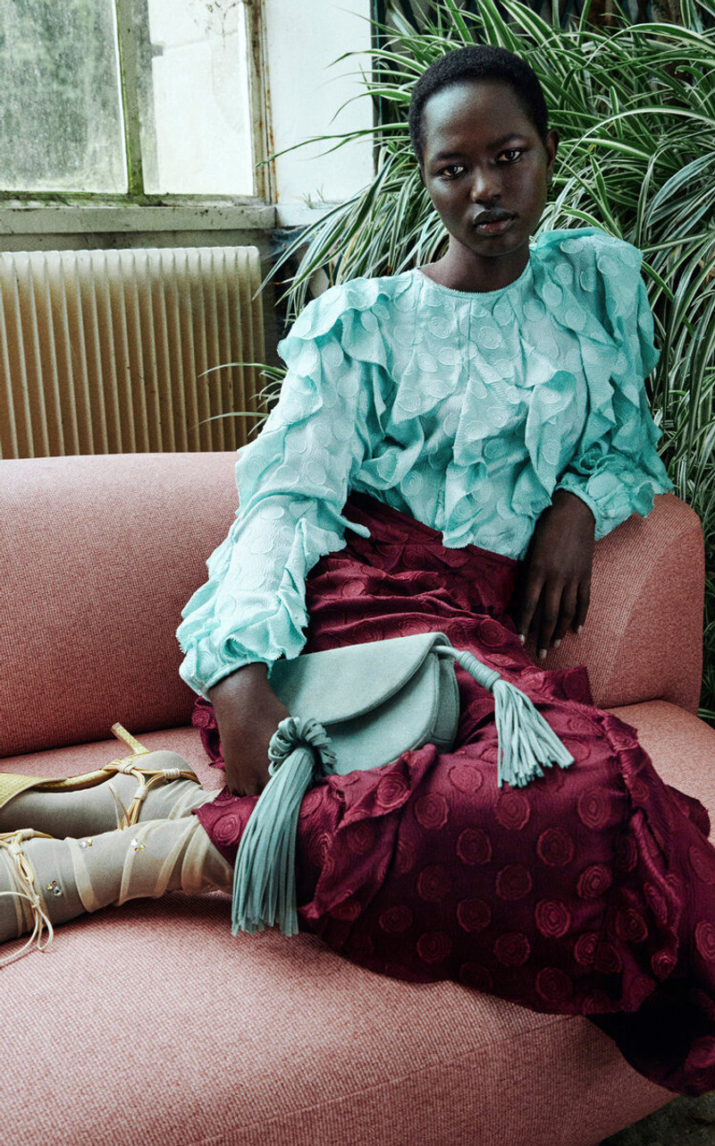 ULLA JOHNSON Poppy Skirt red outlook