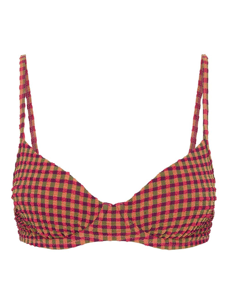 Aliki Heidi checked-pattern bikini bra 1