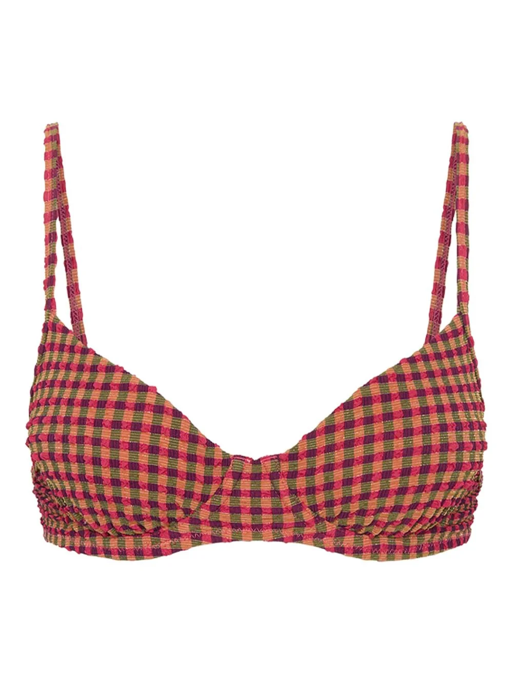 Aliki Heidi checked-pattern bikini bra - 1