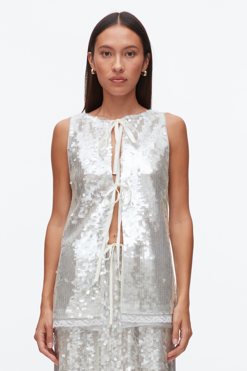 Sequin Tank with Bows 3
