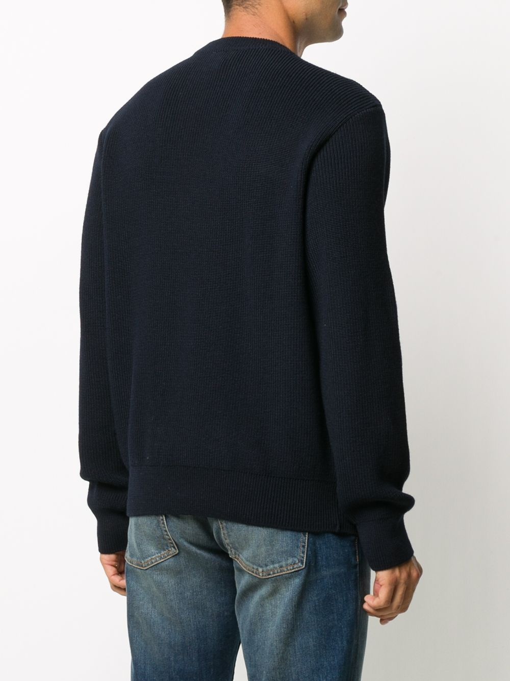 logo patch ribbed jumper - 4