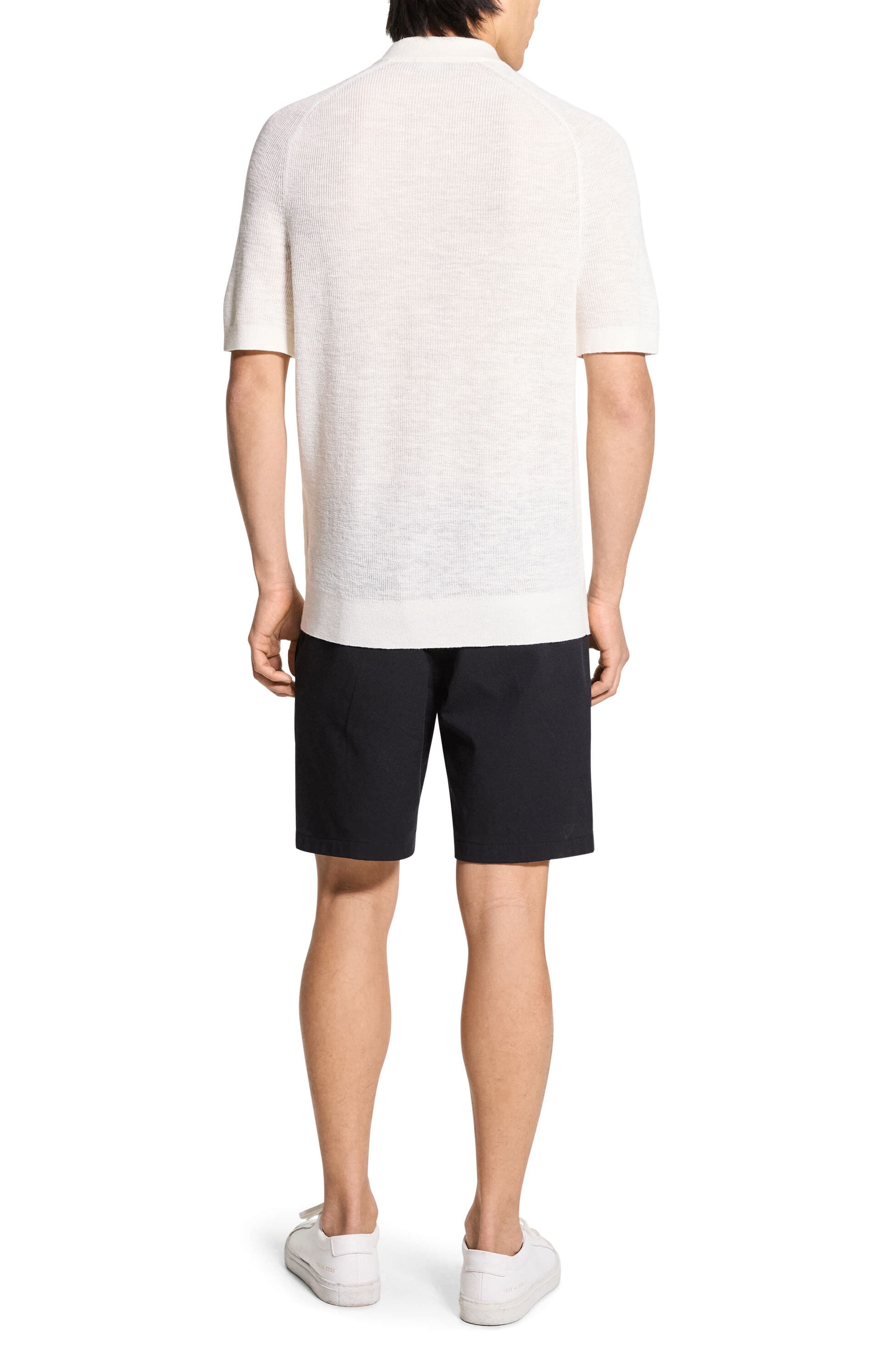 Theory Pacific Line Short Sleeve Linen & Cotton Blend Cardigan in White at Nordstrom - 5