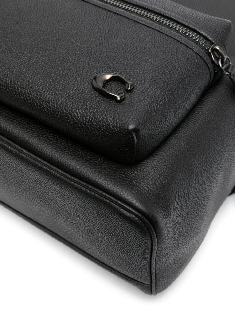logo-plaque leather backpack - 4