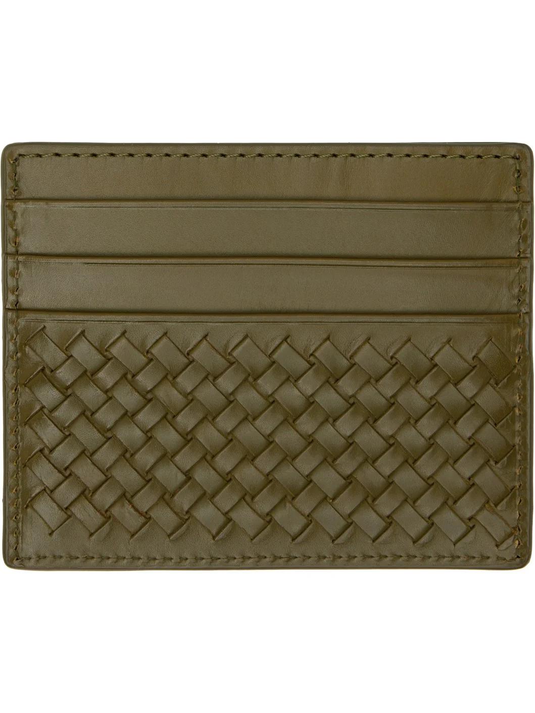 Khaki Interlaced Card Holder - 1