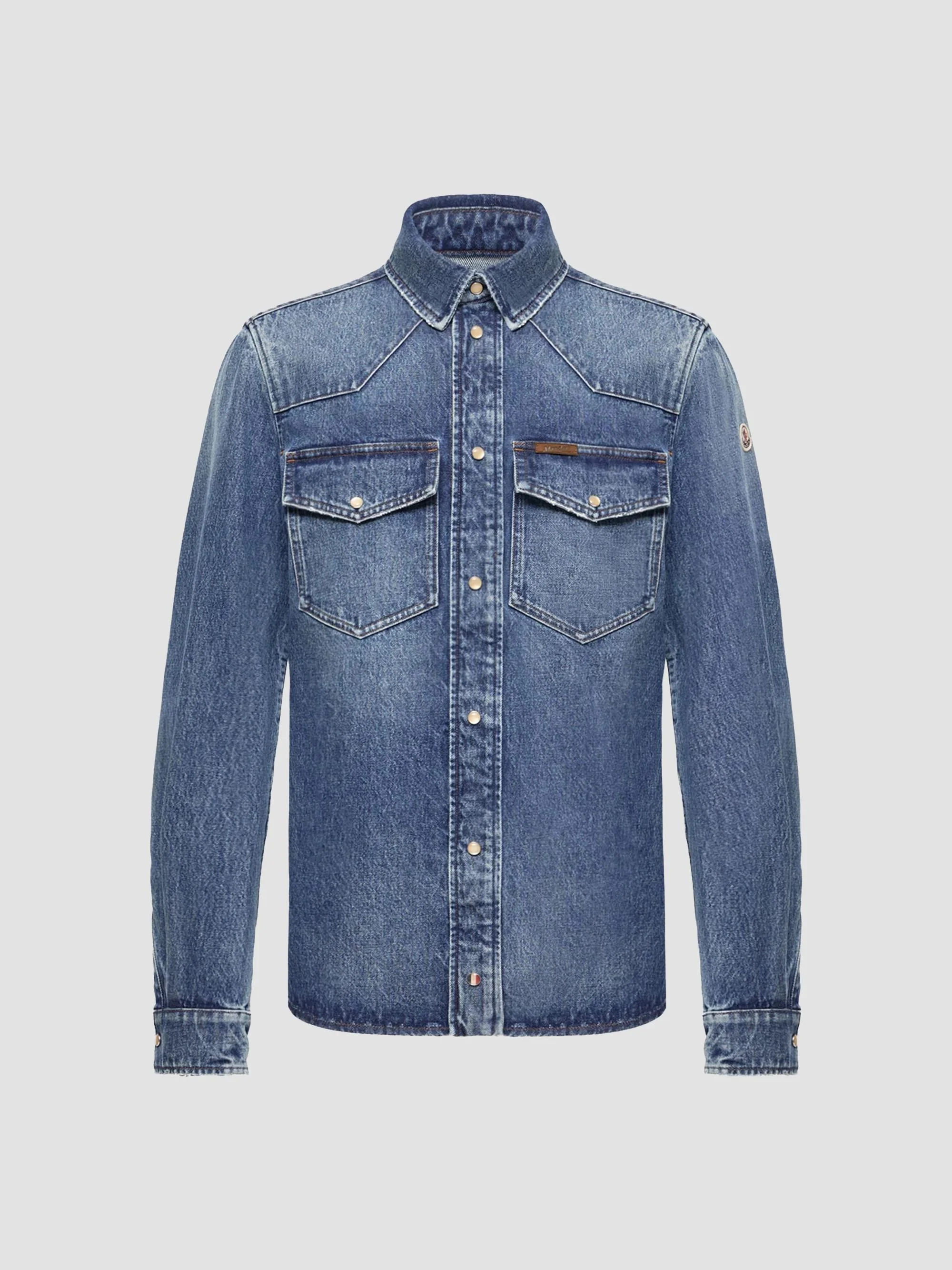 Men's Shirt Jacket in Denim - Denim Blue - 1