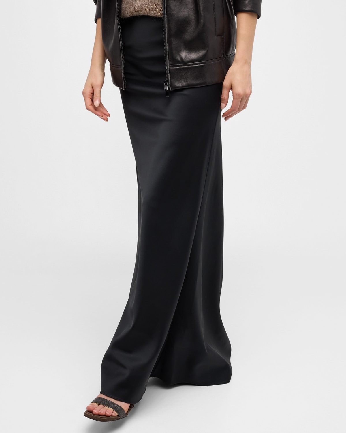 Brunello Cucinelli Satin Cady Long Mermaid Skirt