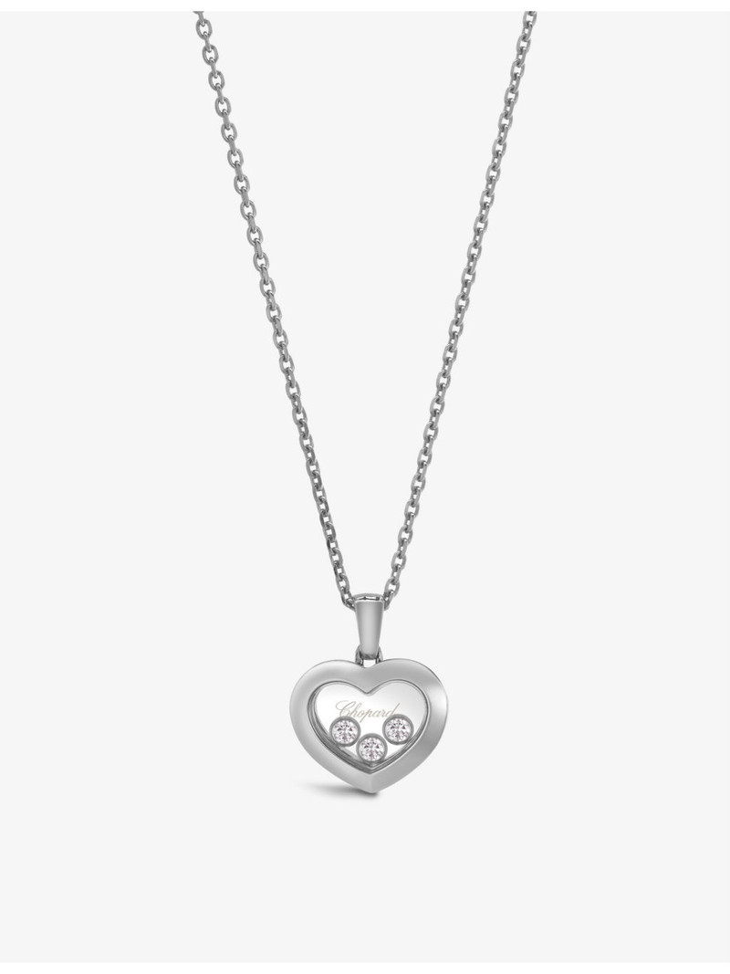 Chopard Happy Diamonds 18ct white-gold and 0.15ct diamond necklace outlook