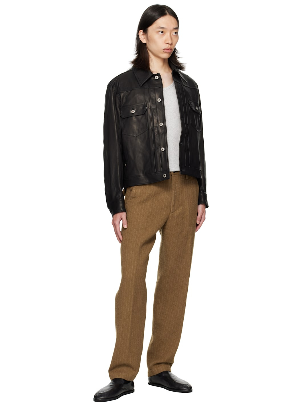 Tan Striped Trousers - 4