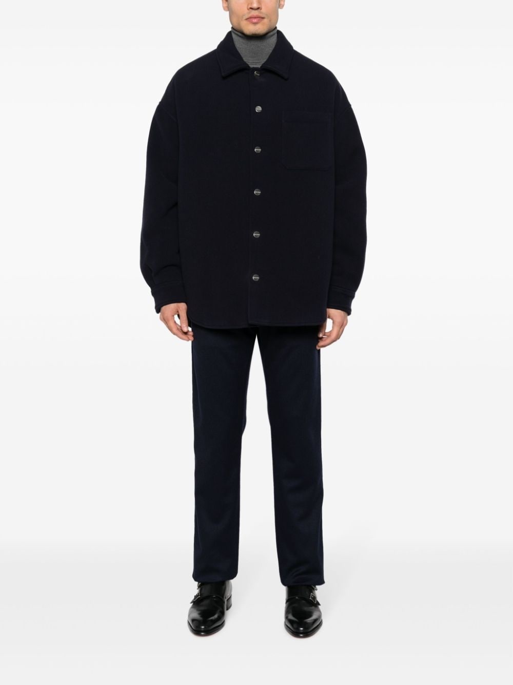 felted virgin wool shirt jacket - 2