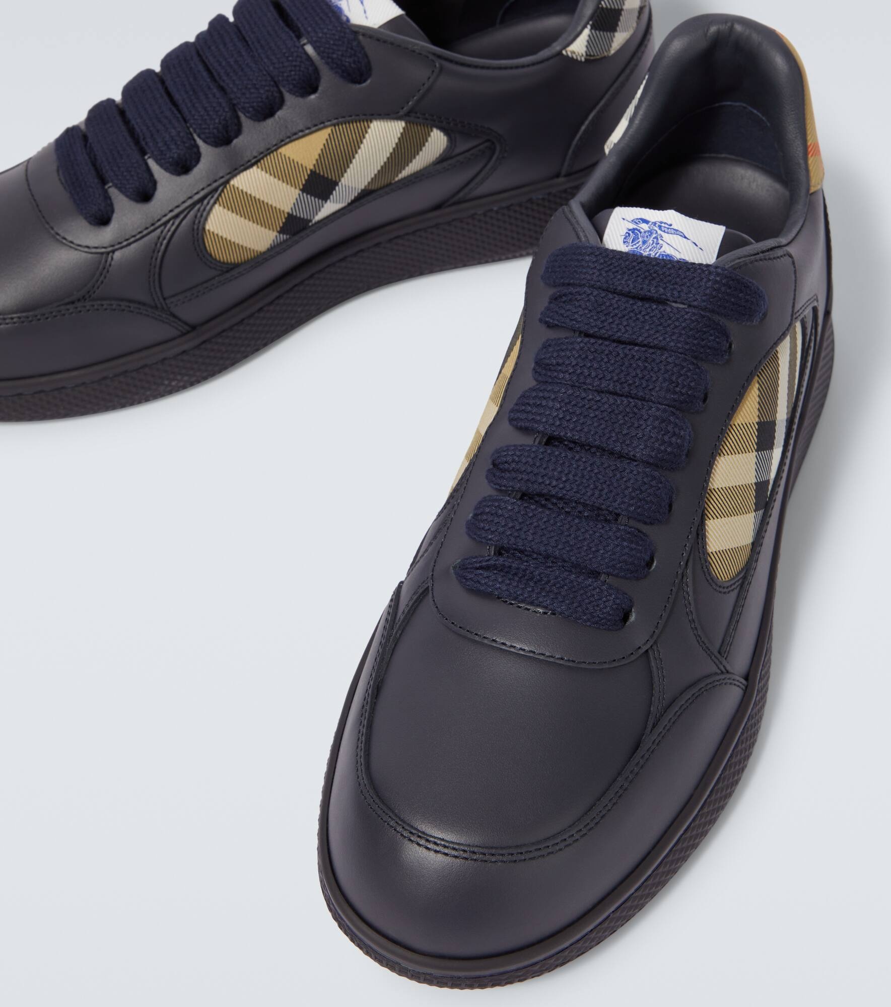 Burberry Check leather sneakers - 3