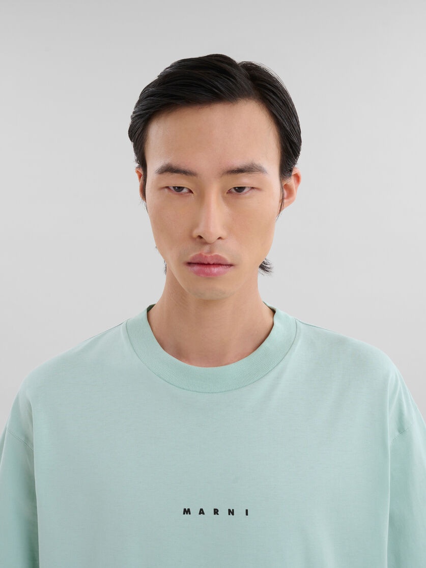 GREEN ORGANIC COTTON T-SHIRT WITH MINI MARNI LOGO - 4