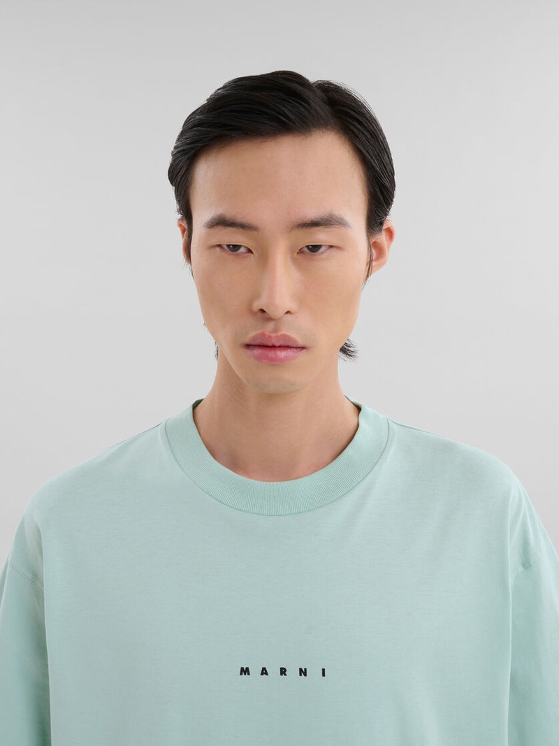 GREEN ORGANIC COTTON T-SHIRT WITH MINI MARNI LOGO 4