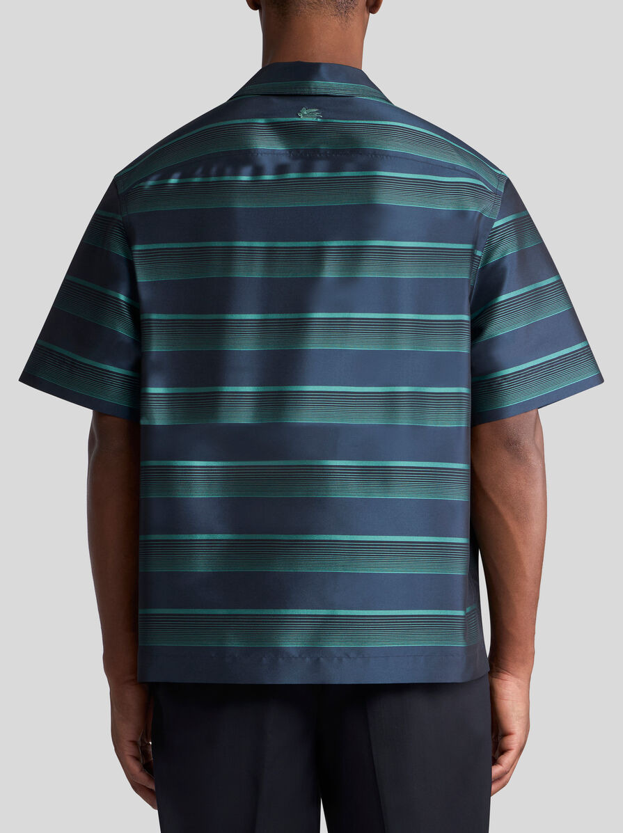STRIPED AND SAFARI-PRINT BOWLING SHIRT - 5