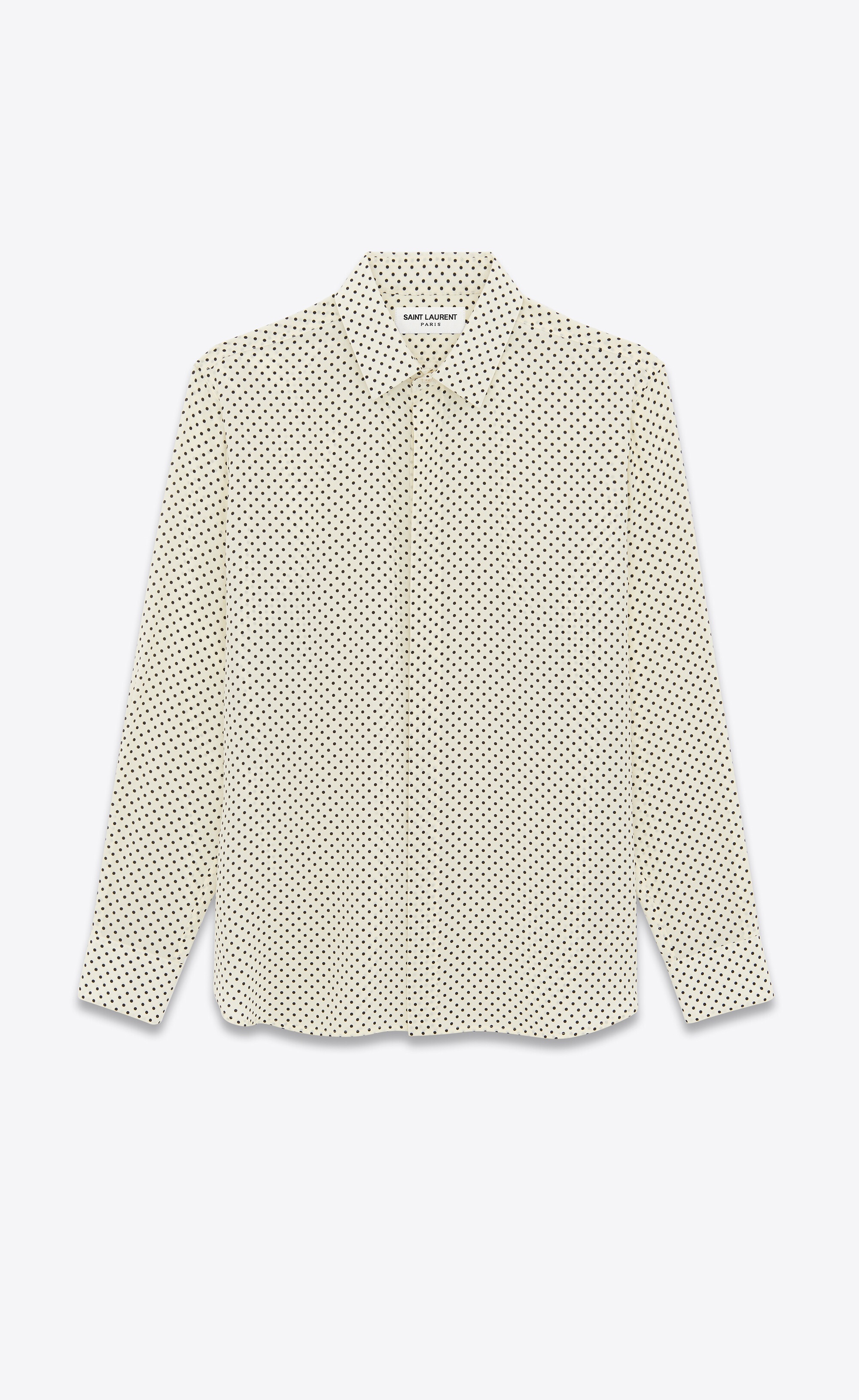 yves collar shirt in dotted crepe de chine - 1
