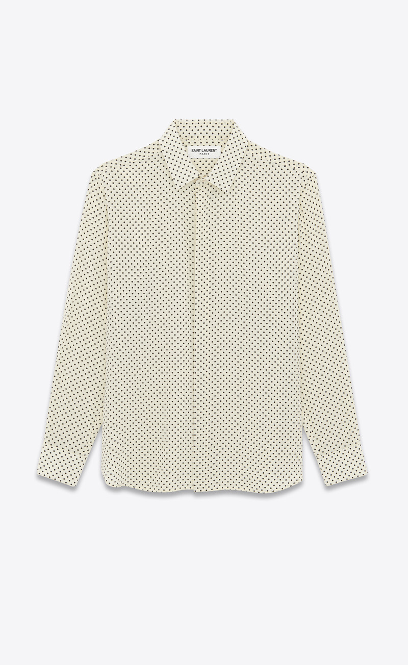 yves collar shirt in dotted crepe de chine 1