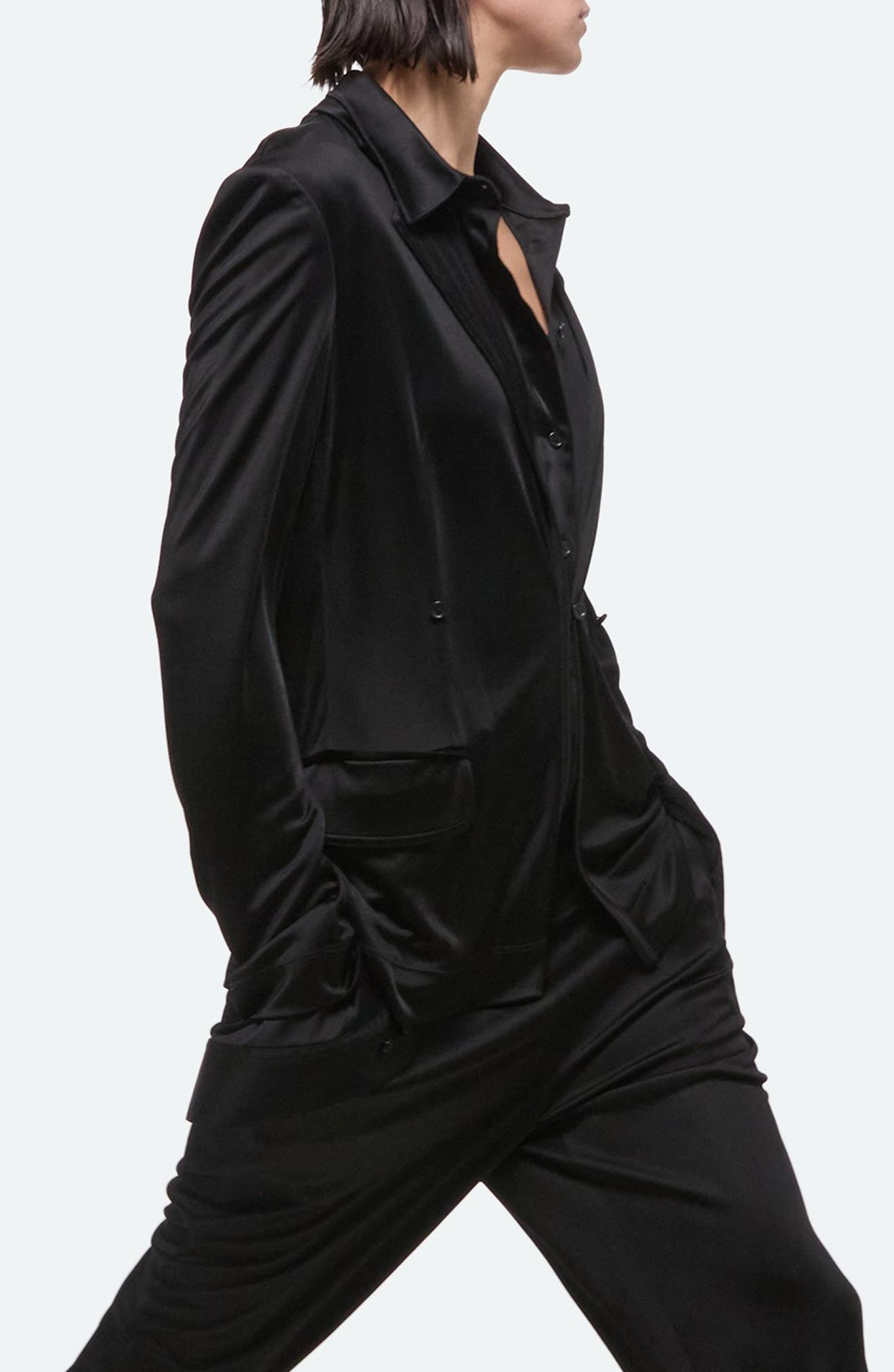 Helmut Lang Fluid Liquid Classic Blazer in Black - 3