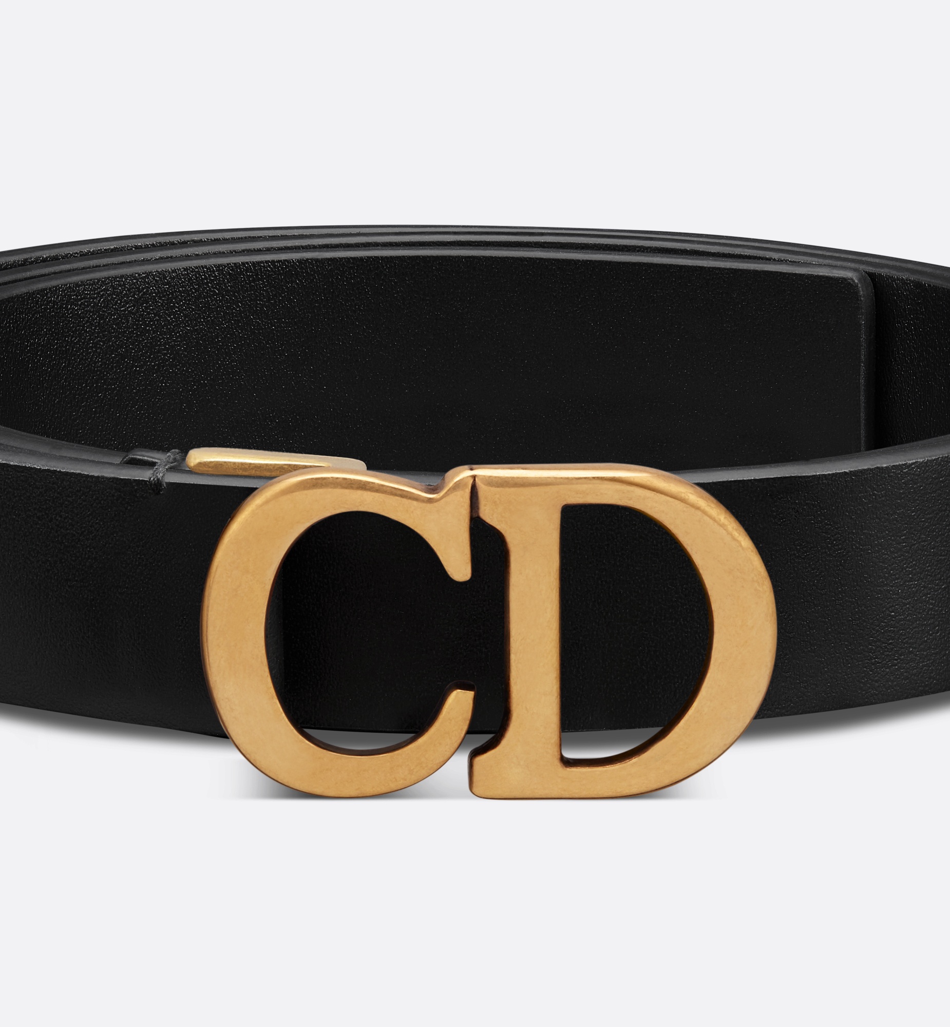 Dior SADDLE ベルト Saddle Belt Black Smooth Calfskin with Leather Whipstitching