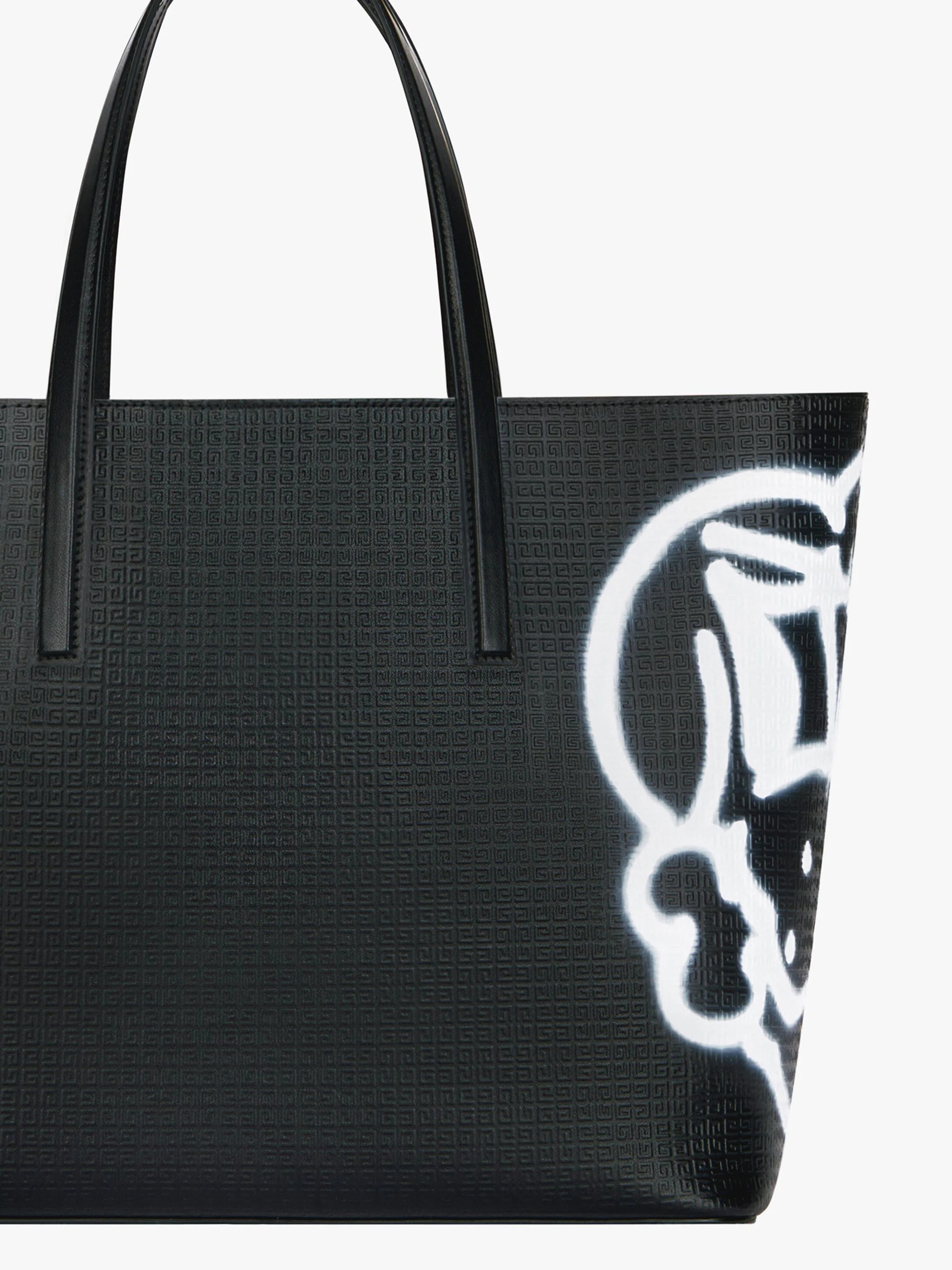 WING SHOPPING BAG IN 4G LEATHER WITH TAG EFFECT PRINTS - 8