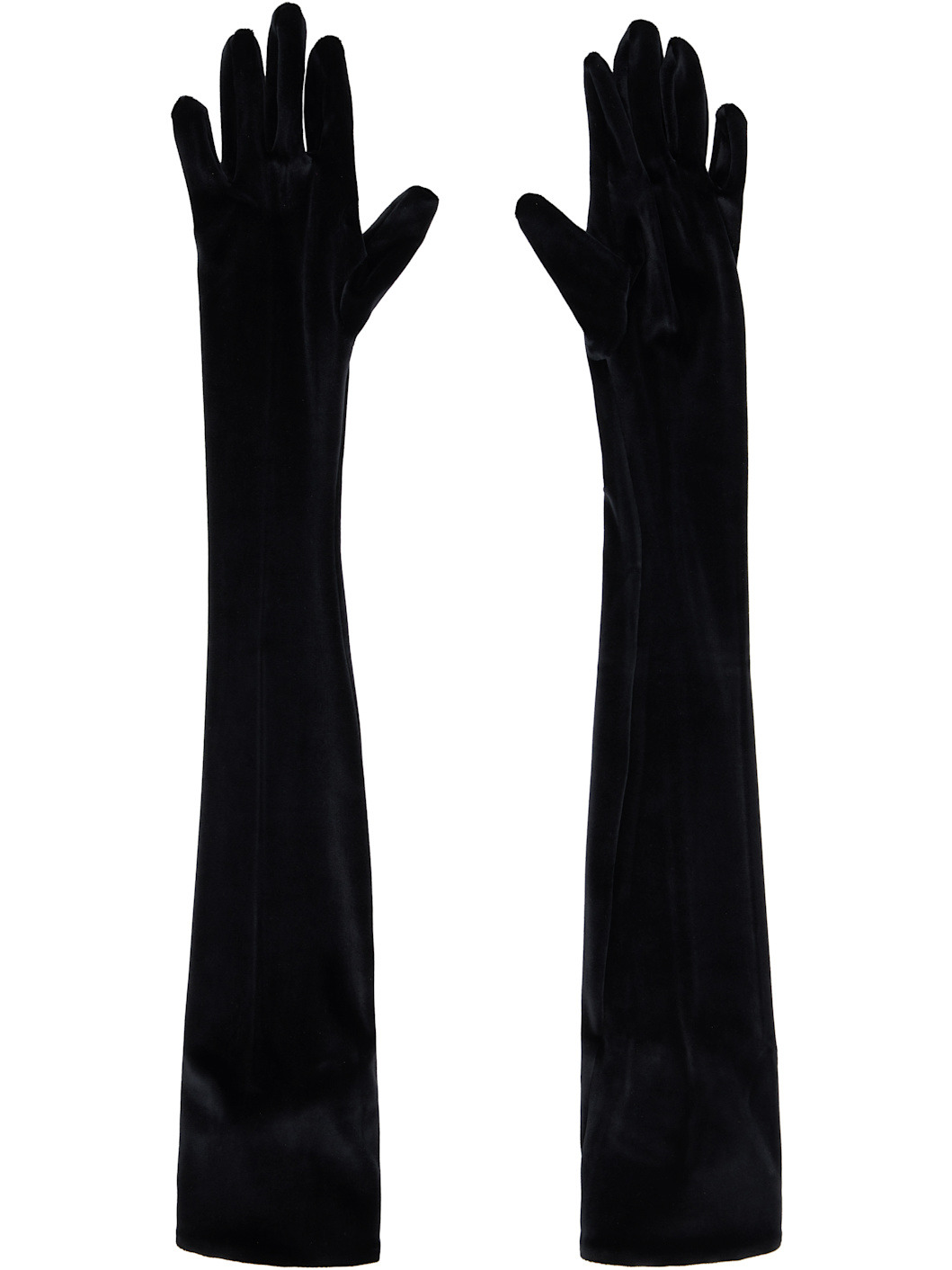 Black Velour Gloves - 2