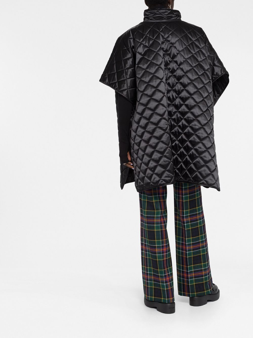 quilted short-sleeve coat - 4