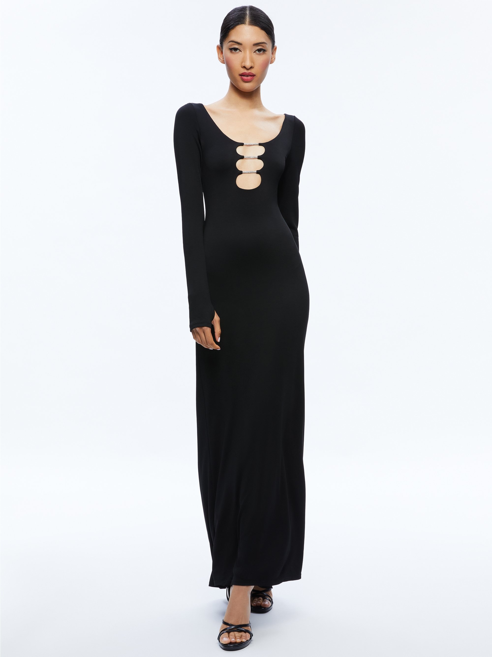 KALENA SCOOP NECK CUTOUT MAXI DRESS - 1