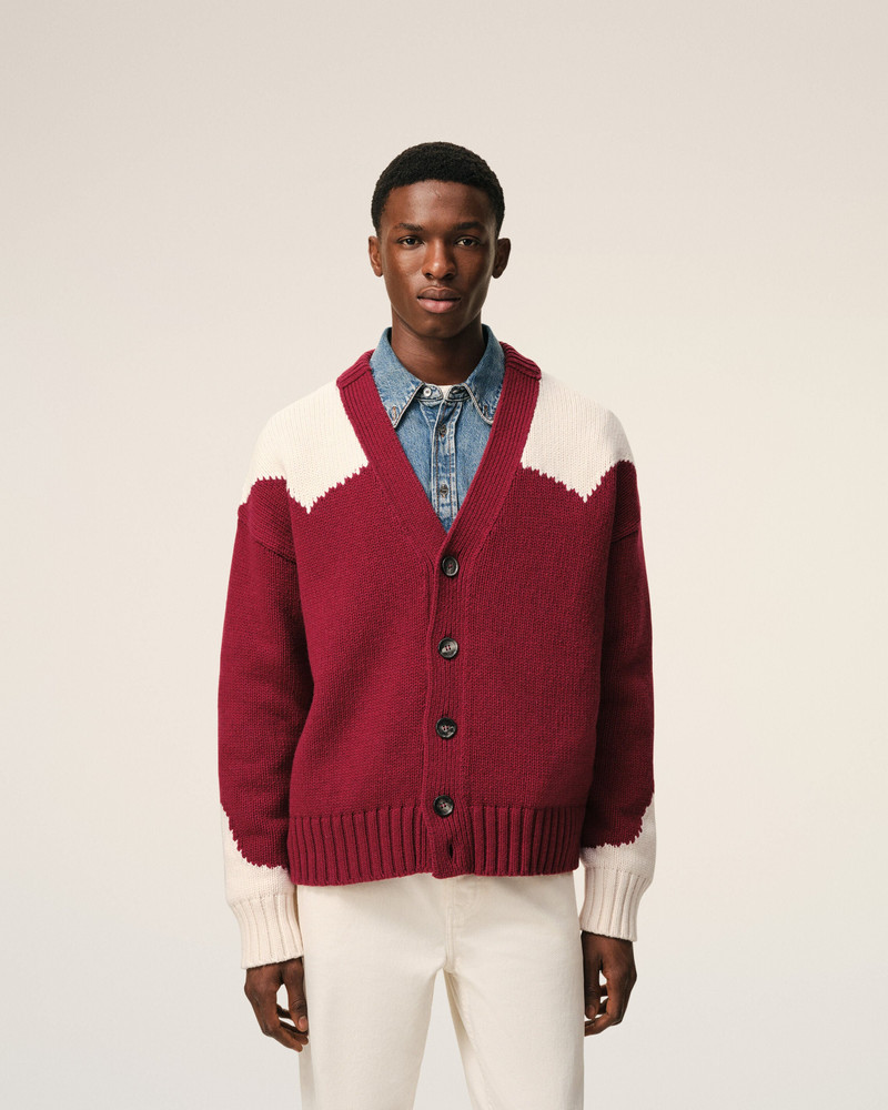 RED WOOL AMI DE COEUR CARDIGAN 3