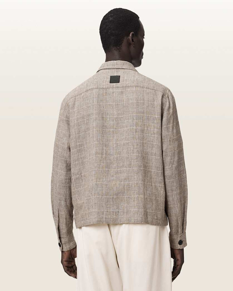 KEAL LINEN BLEND EMBROIDERED CHECK JACKET 6