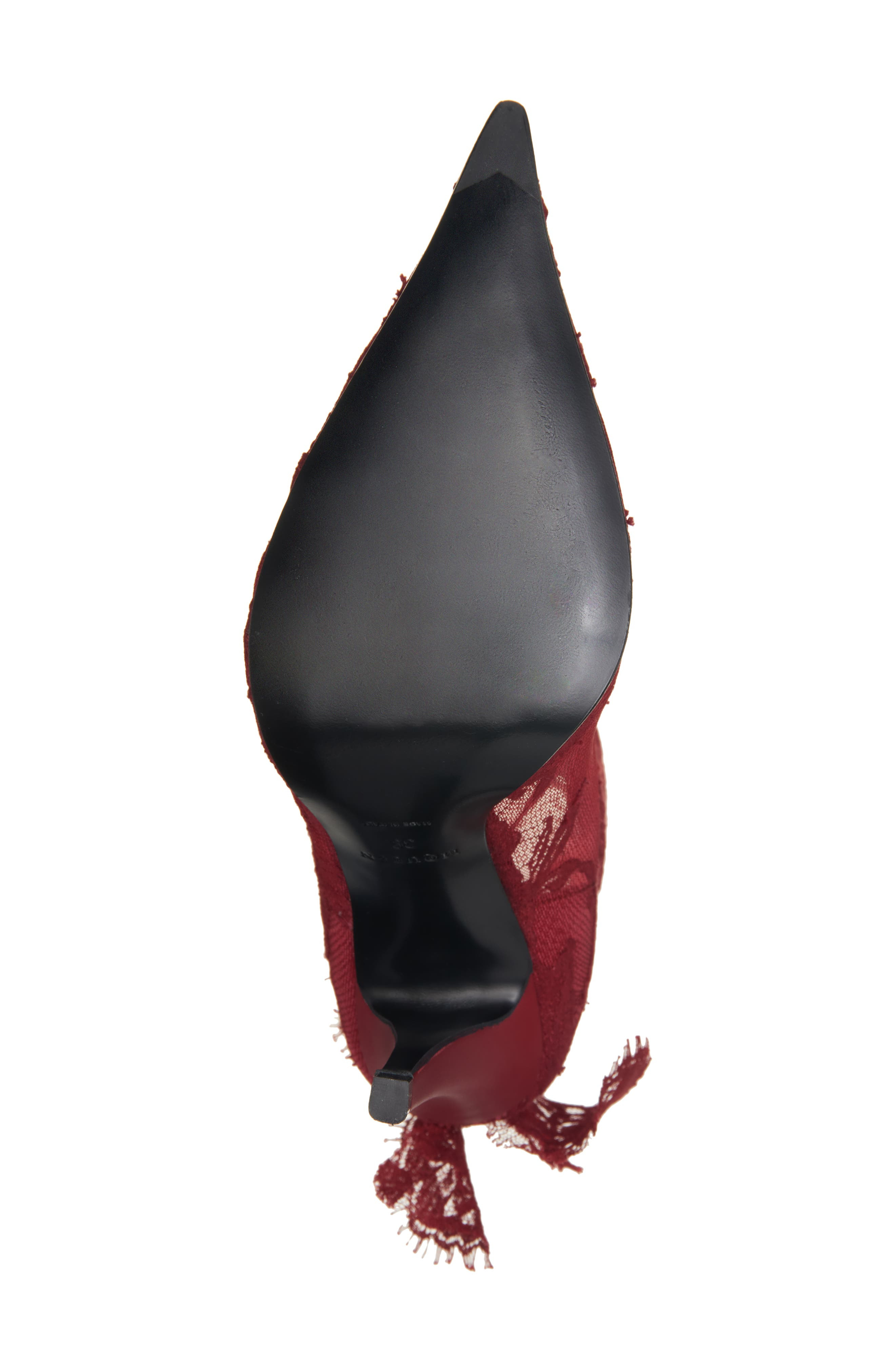 McQueen Pointed Toe Lace Boot in Crimson at Nordstrom - 6