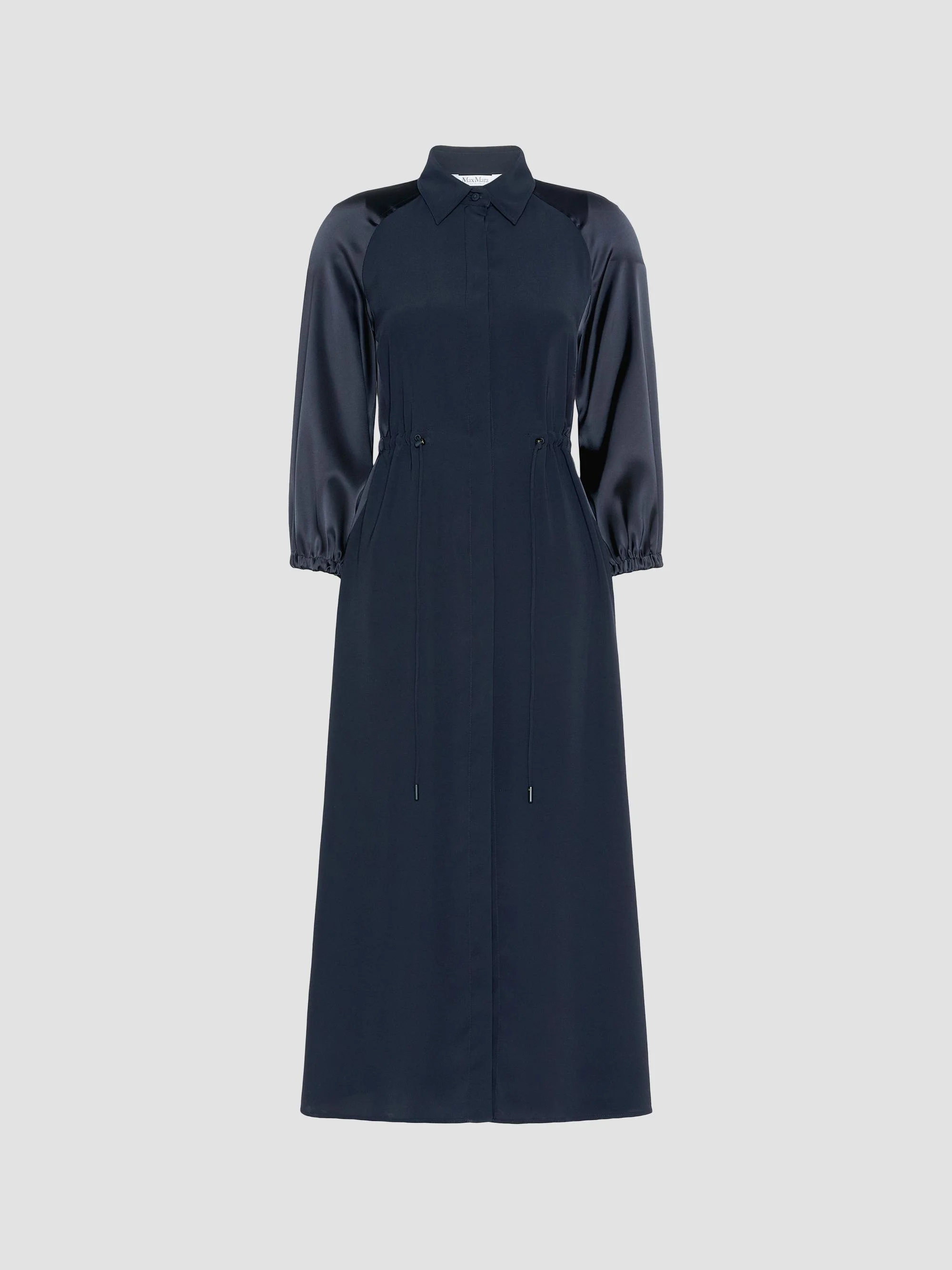 Women's Satin Shirt Dress - Ultramarine - 1