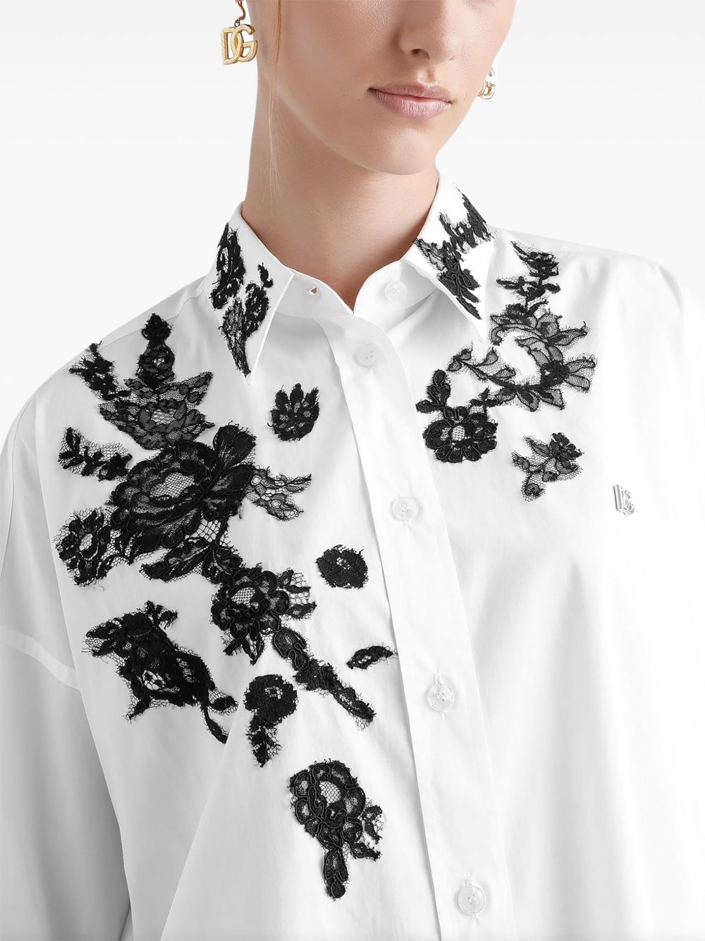 floral-appliqué shirt - 5