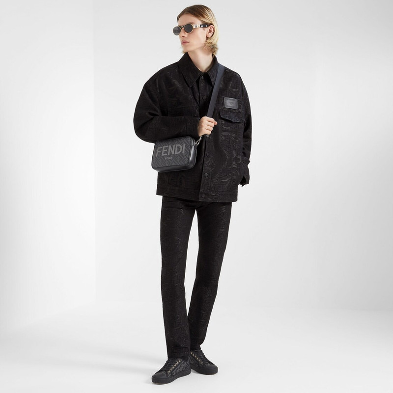 FENDI Black fabric low-tops outlook