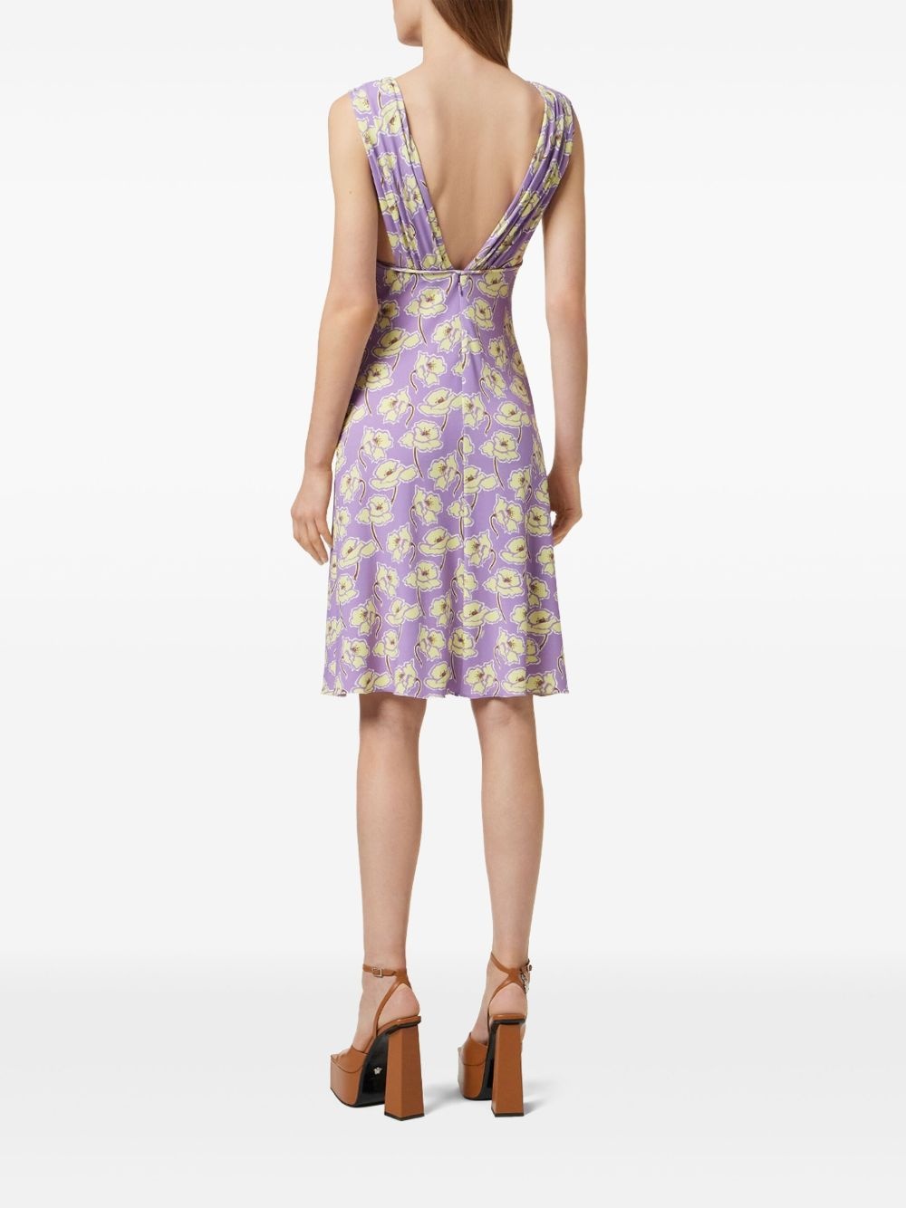Poppies V-neck midi dress - 3
