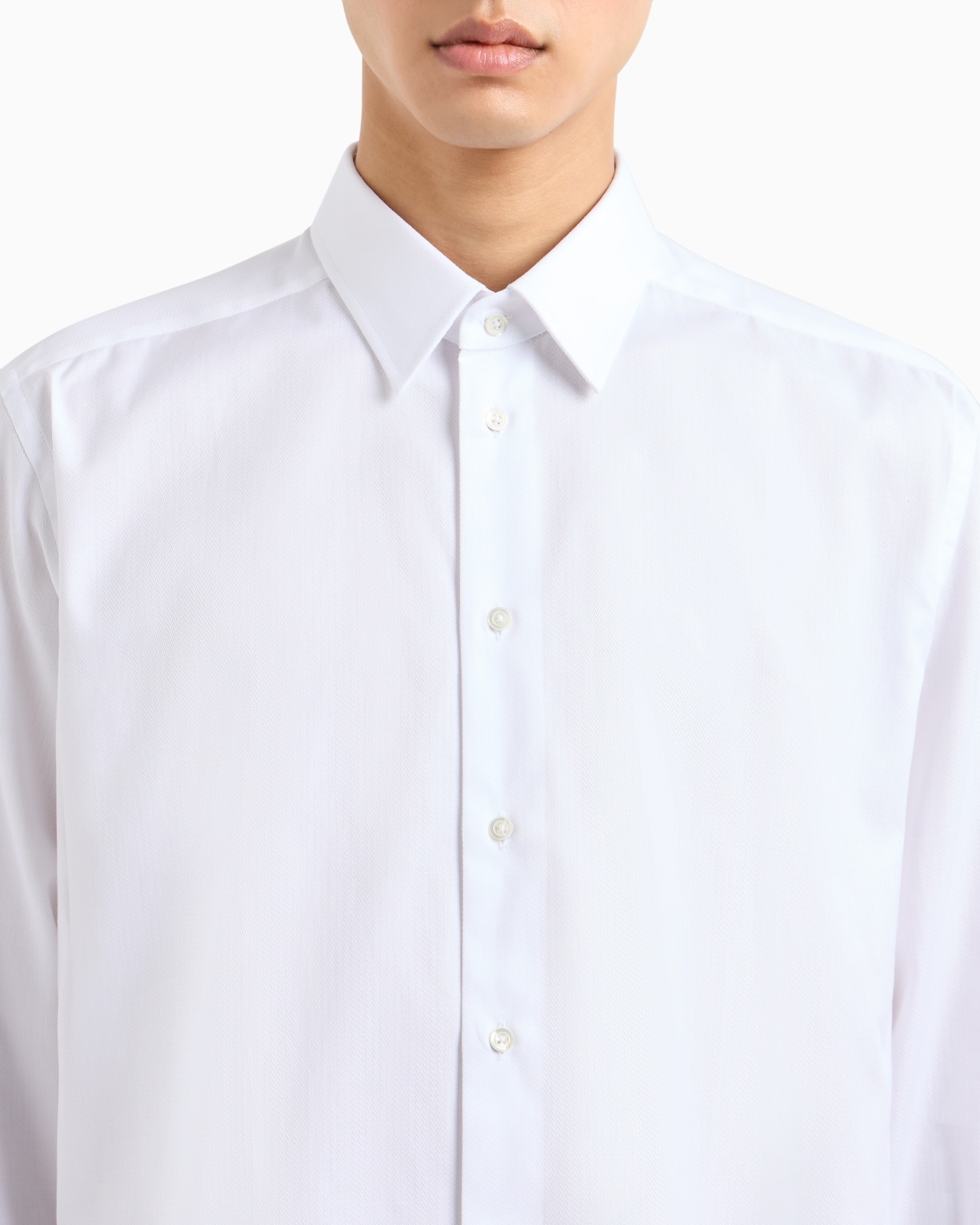 MICRO-CHEVRON JACQUARD COTTON SHIRT - 5