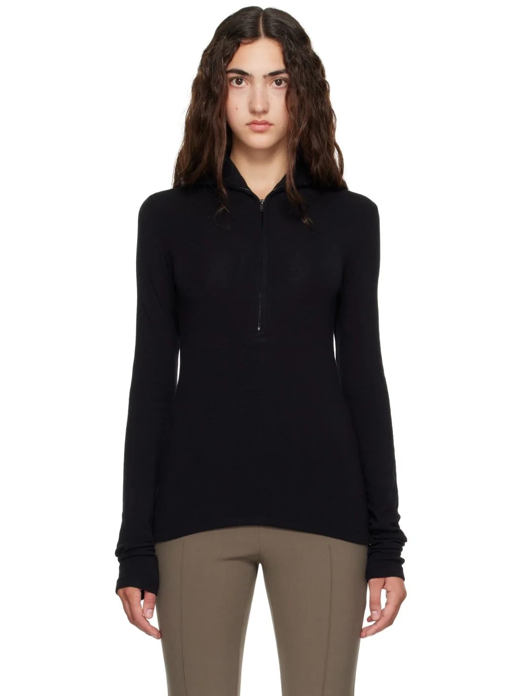 Black Column Jersey Jacket - 1