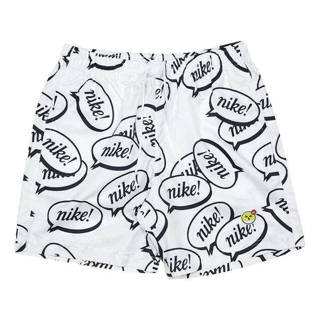 Nike As Men's Nike Sportswear Airmoji Short Sneeze Full Print Logo Sport TrainingShorts Men's White - 1