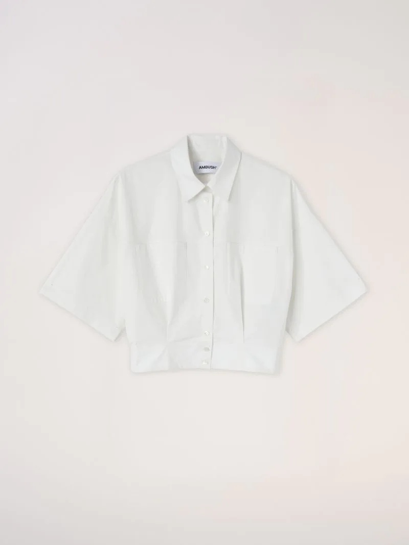 cropped button-up shirt - 1