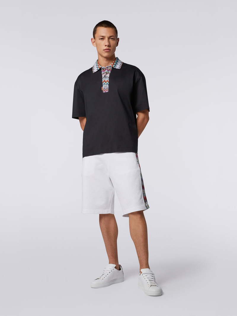 Missoni Cotton fleece Bermuda shorts with knitted insert outlook