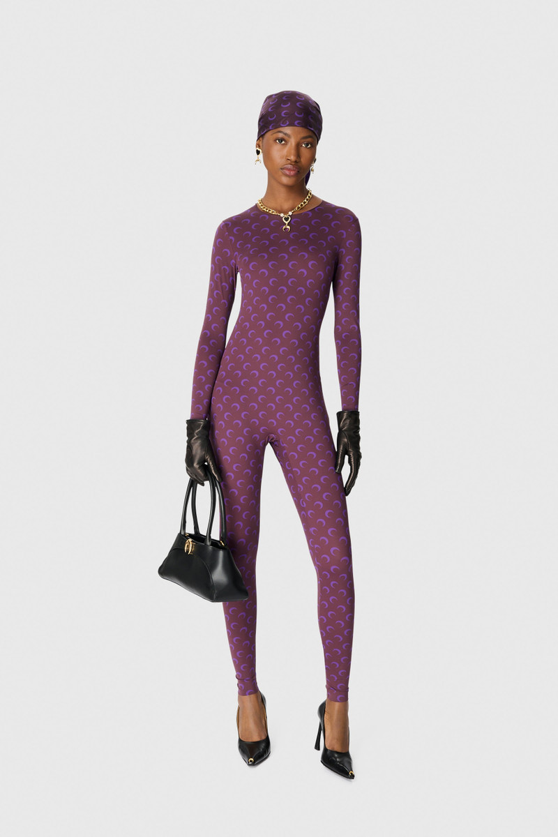 Marine Serre Moon Printed Jersey Ls Catsuit outlook